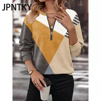 JPNTKY Женская мода Повседневные толстовки с капюшоном и длинным рукавом S