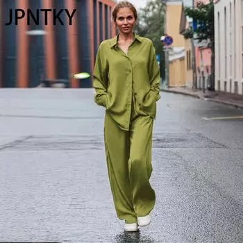 JPNTKY Женский модный многоцветный свободный повседневный костюм S фиолетовый