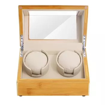 JQUEEN Подзаводная машина 2-заводная машина для подзавода часов 2023 Автоматическая машина для подзавода часов из бамбука Японский мотор Mabuchi Бесшумная машина для подзавода часов