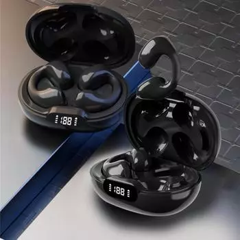 JR05 Earclip TWS Bluetooth наушники Беспроводные цифровой дисплей сенсорный Спорт Киберспорт Игры Эрфон Высокочастотный бас белый