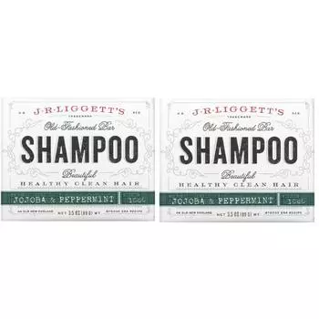 JR Riggs Old Fashion Shampoo Bar Jojoba & Peppermint 99g (3.5oz), 99g, 2 units