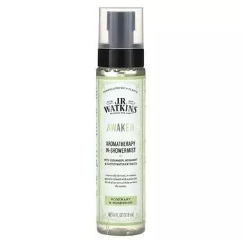 JR Watkins, Awaken, ароматерапевтический спрей для душа, розмарин и палисандровое дерево, 4 жидких унции (118 мл)