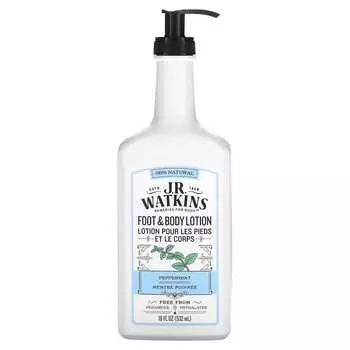 JR Watkins, Лосьон для ног и тела, перечная мята, 18 жидких унций (532 мл)