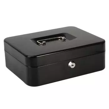 Jssmst Сейф Ключ Замок Металлический 25x20x9 см Формат A5 GB001BL-XL (черный) чёрный