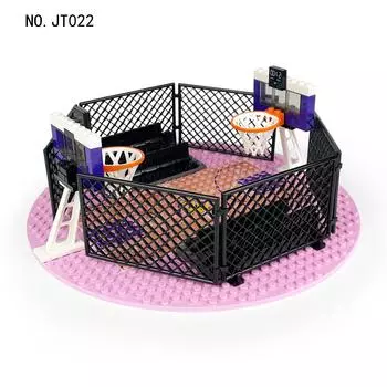 JT022 Уличное сообщество Баскетбол Розовое дно Маленькие частицы Спорт Фитнес Строительный блок Игрушка