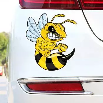 JT105#13.3x15см Виниловая наклейка с изображением сердитой пчелы для автомобиля, грузовика, окон автомобиля 13.3x15cm