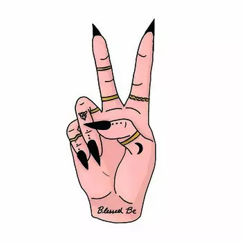 JT113#8x18 см Глянцевая наклейка с изображением ведьмы и знака мира, прочная и идеально подходит для автомобилей, ноутбуков и гладких поверхностей – персонализируйте с помощью магии 8x18cm