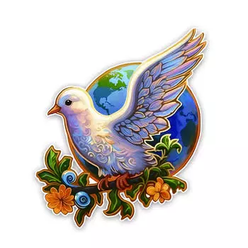 JT120#13x15см Принесите мир в свою жизнь. Очаровательная голубка, держащая оливковую ветвь. Виниловая наклейка на автомобиль для любых поверхностей! 13x15cm