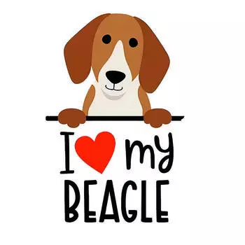 JT133#11x17см Виниловые наклейки на машину «Я люблю своего Бигля» — прочные, устойчивые к атмосферным воздействиям наклейки для автомобилей, ноутбуков, внедорожников, фургонов, багажников 11x17cm