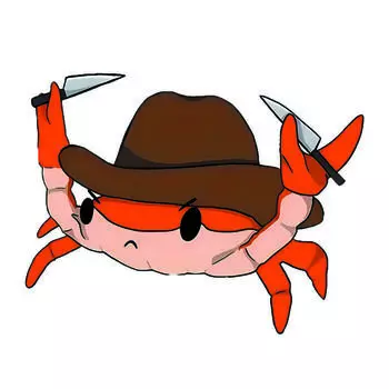 JT135#17x13см Возня с Крабби, Получить Ножевое Ранение, Смешная Креативная Наклейка Для Стен Машин Грузовиков 17x13cm