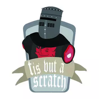 JT138#13x15см Tis But A Scratch Bumper Sticker Виниловая наклейка Cartoon Irregular Самоклеящаяся наклейка 13x15cm