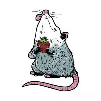 JT142#12x17см Клубничный опоссум наклейка виниловая наклейка на бампер водонепроницаемая 12x17cm