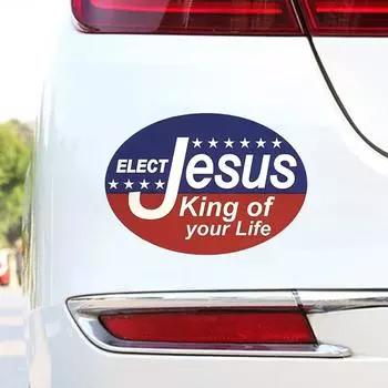 JT146#14x10 см ИЗБЕРИТЕ ИИСУСА ЦАРЕМ ВАШЕЙ ЖИЗНИ Овальные наклейки на автомобиль для ноутбука, бутылки с водой, автомобиля, грузовика, мотоцикла, окна, стены, чашки, ящика для инструментов 14x10cm