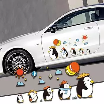 JT34 # наклейки для автомобиля с маленьким пингвином, чтобы покрыть царапины, водонепроницаемая виниловая наклейка, автомобильные аксессуары, декор 25x11.5cm-Left