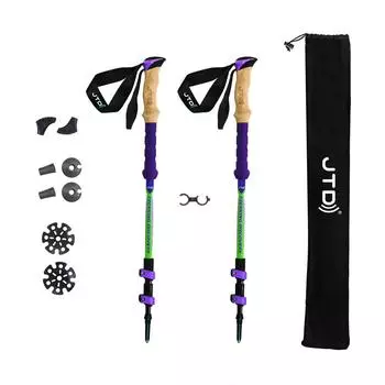 JTD Trekking Углеродное волокно Сверхлегкий термопластичный каучук Запястье Вольфрамовая сталь Внешний рычаг Телескопическая Регулируемая высота Возможная комплектация 2 шт.