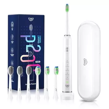 JTF Electric Sonic Sonic сменная зубная щетка 6 дорожный футляр 5 гнезд USB зарядная подставка IPX7 подарок P200 электрическая один год популярный подарок на день рождения,