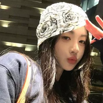 Ju Jingyi тот же ретро-розовый мягкий мешок головной убор летняя тонкая корейская ажурная кружевная шапка с рукавом холодная шапка M56-58cm