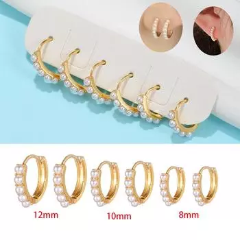 Юэдане из нержавеющей стали маленькие серьги-кольца из искусственного жемчуга маленькие круглые серьги для хряща пирсинг украшения для женщин