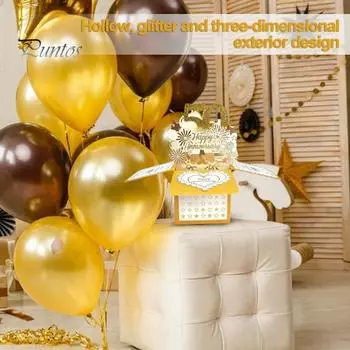 Юбилейная открытка 3D дизайн Яркие цвета Долговечная юбилейная открытка для украшения свадебной праздничной вечеринки