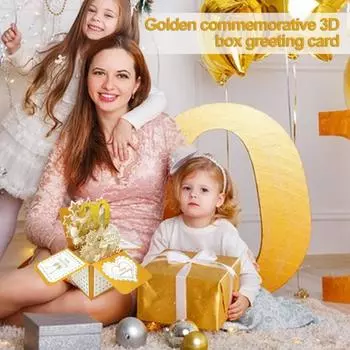 Юбилейная открытка 3D дизайн Яркие цвета Долговечная юбилейная открытка для украшения свадебной праздничной вечеринки D