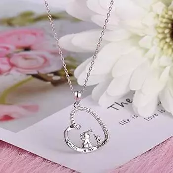 Юбилейное женское ожерелье для мамы и ребенка, дизайн со слоном, ожерелье с любовью, подарок для матери, серебряный цвет, модные украшения на шею 45cm