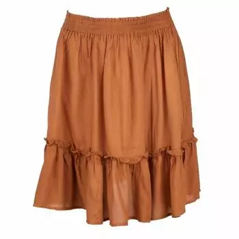 Юбка в горошек с рюшами и резинкой Женская DEELUXE 74 36 коричневый