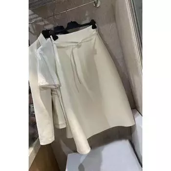 Юбка А-силуэта из шелка, подходящая ко всему, от D s Advanced Design Sense Milky White S