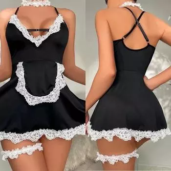 Юбка больших размеров, женское сексуальное нижнее белье, платье для косплея, нижнее белье для служанки, сексуальные ролевые игры, эротические костюмы для лолиты XXL