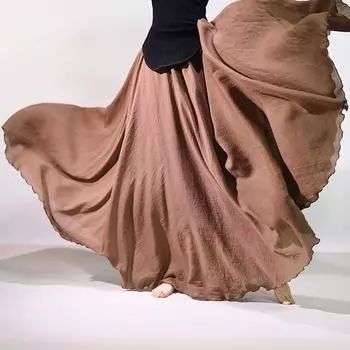 Юбка большого размера со свободной талией и юбка А-силуэта S синий