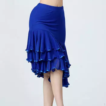 Юбка для бальных танцев, танцевальное платье для взрослых, для выступления, вальс, конкурс, шоу Blue M