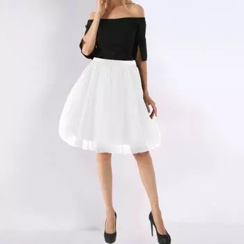 Юбка для балета Yousheng Women Retro, эластичная, с высокой талией, 3-слойная, из тюля, юбка для танцев, карнавальная, косплей, юбка-пачка M розовый