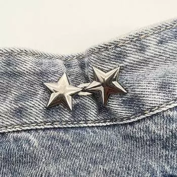 Юбка для брюк Yousheng с пряжкой на талии, без отверстий, с узором в виде звезд, регулируемая посадка, металлическая застежка на ремне 40mm серебряный