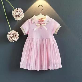 Юбка для девочек, плиссированное платье принцессы, детское платье в консервативном стиле 100cm белый