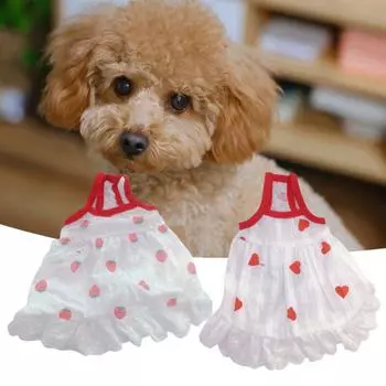 Юбка для домашних животных с фруктами и узором, слинг для защиты кожи, юбка для щенков, собак, жилет для домашних животных, рубашка для 2XL Heart