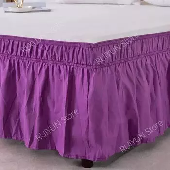 Юбка для кровати Twin/Full/Queen/King Size с рюшами на эластичной ленте Юбка для кровати Домашняя гостиница Юбка для кровати без поверхности Couvre Lit Twin 99x190x38cm