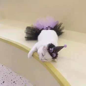 Юбка для питомца, регулируемое мягкое платье с пайетками для кошек, забавный костюм для косплея, наряд для вечеринки с кошками, товары для питомцев S 2