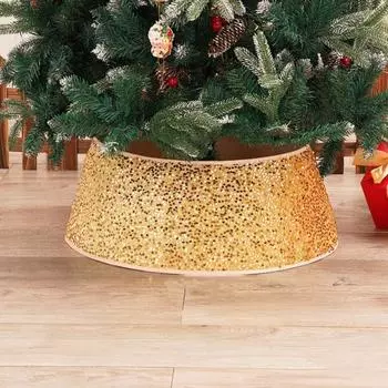 Юбка для рождественской елки, блестящий воротник для рождественской елки, быстрая сборка, основа для рождественской елки, блестящее кольцо для украшения дома S белый