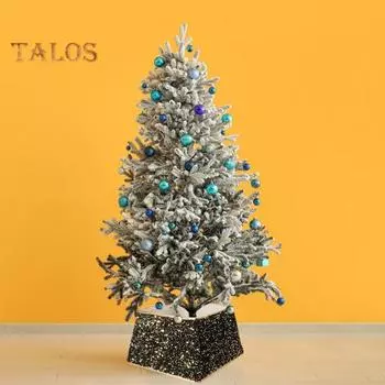 Юбка для рождественской елки, легко собираемая, блестящая, яркая, с кольцом для рождественской елки, чехол для семейного воссоединения, праздничная атмосфера, поставка белый