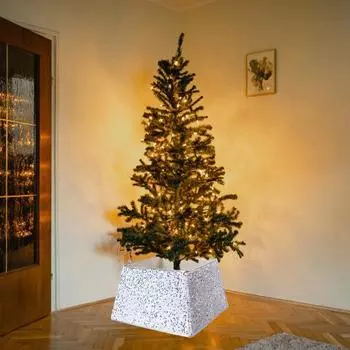 Юбка для рождественской елки, легко собираемая, блестящая, яркая, с кольцом для рождественской елки, чехол для семейного воссоединения, праздничная атмосфера, поставка