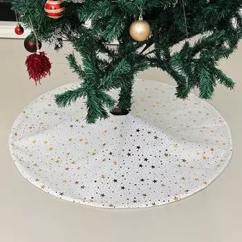 Юбка для рождественской елки, луна, звезда, снежинка, юбка для елки, двухслойная, зимняя, праздничная, декоративная, домашний коврик для карандаша, рождественская елка Pentagram