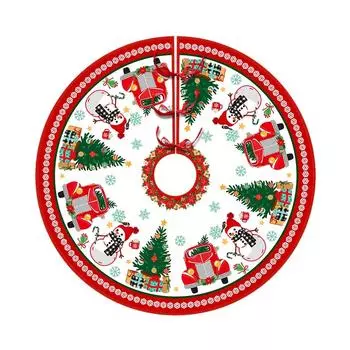 Юбка для рождественской елки Окружность елки Креативные изысканные украшения Рождественская печать Z4I3 55-1pcs