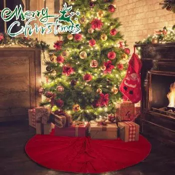 Юбка для рождественской елки, праздничная юбка для елки, вязаная красная нижняя часть елки, рождественские товары для дома 24Inch