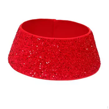 Юбка для рождественской елки, рождественский фартук, роскошь, объемные украшения для основания красный