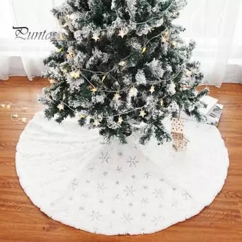 Юбка для рождественской елки, сверкающая снежинка, зимние украшения своими руками, плюшевая юбка для рождественской елки, тонкая работа M золотистый