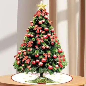 Юбка для рождественской елки Yousheng 36 дюймов, красная юбка в виде Санты, снежинок, снеговика, оленя, рождественской елки, праздничный декор для домашней вечеринки Snowman