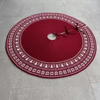 Юбка для рождественской елки Yousheng, толстая юбка в виде снежинки, праздничное украшение для фермерского дома, декор для домашней вечеринки S красный