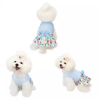 Юбка для собак с принтом в стиле летней юбки для домашних животных с кружевом и модным бантом S