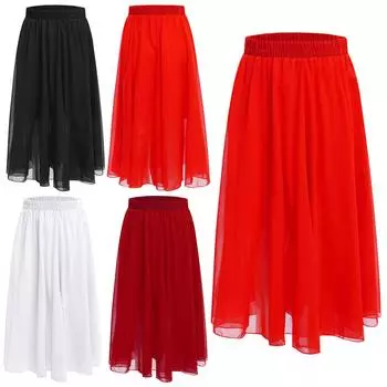 Юбка для танцев для девочек 360, двухслойная, с высокой талией, эластичная лента для балета или сценической практики 9-10 Years белый