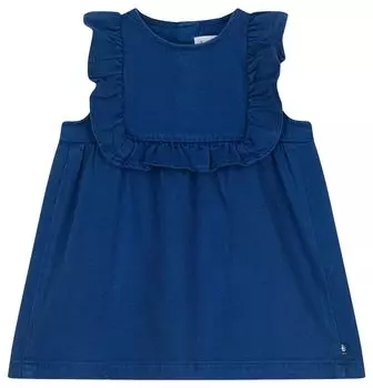 Юбка-джемпер из саржевой ткани A0AYA Синяя, 36 месяцев, 95 см [Petit Bateau] синий