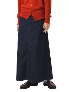 Юбка джинсовая 5 карманов макси юбка 1 13270558578 [BEAMS BOY] женская BLUE_INDIGO